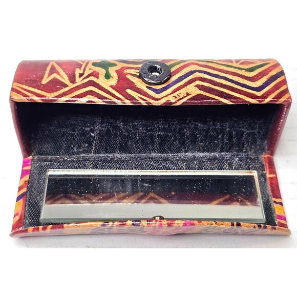 Handcrafted Batik Glasses Case With Mirror Multicolor Abstract Design - Picture 6 of 10